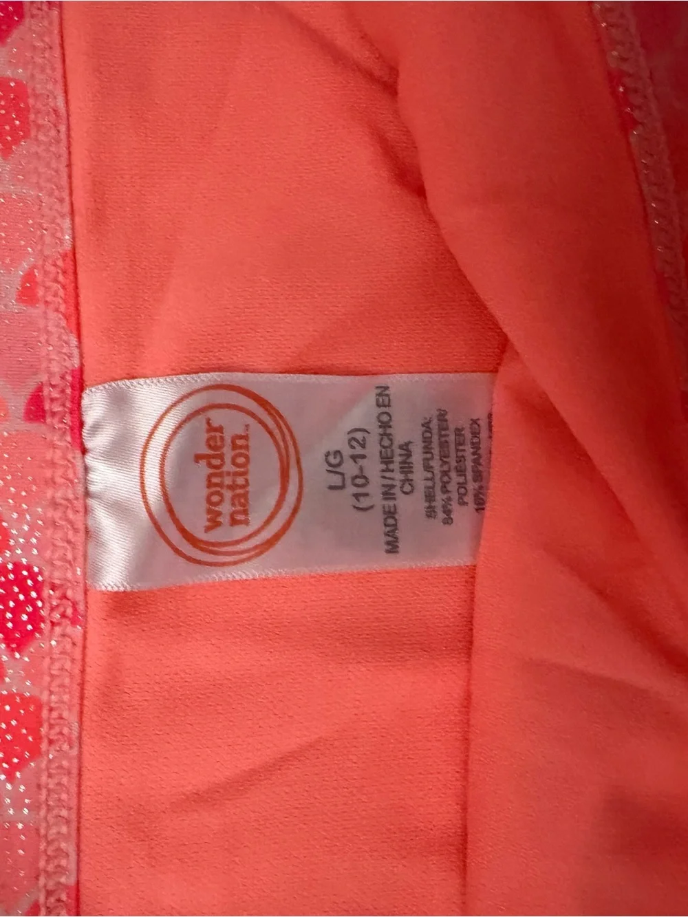 wonder nation Coral Pink Girls Two-Piece Swimsuit